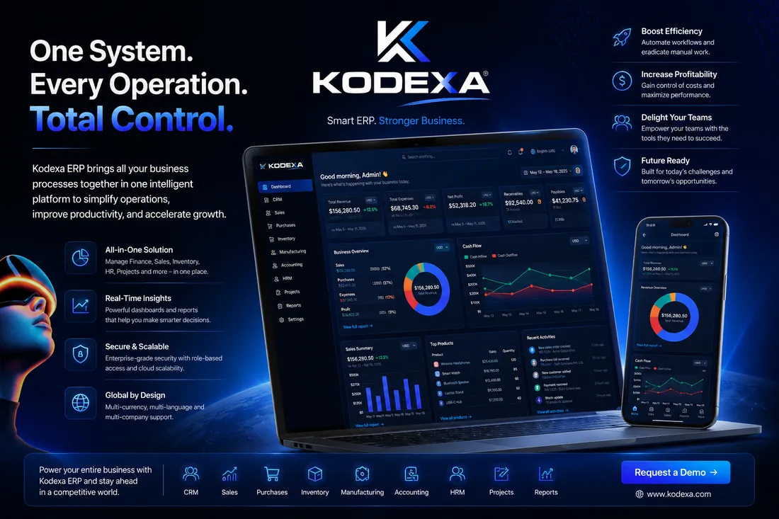 Kodexa ERP — One System. Every Operation. Total Control.