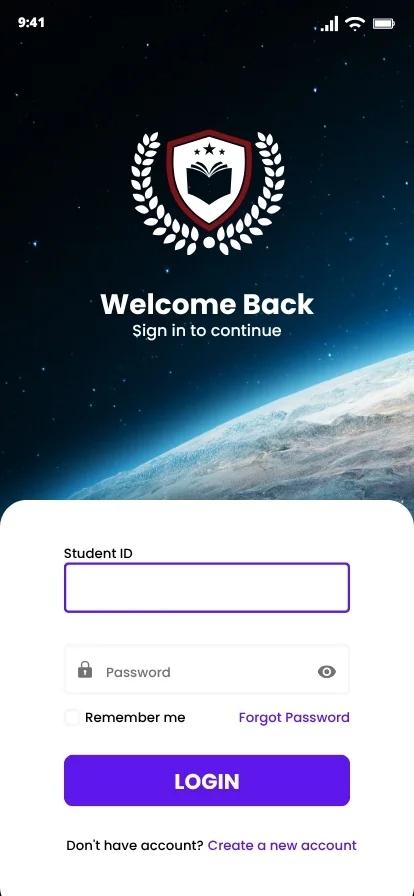 School ERP student app — login