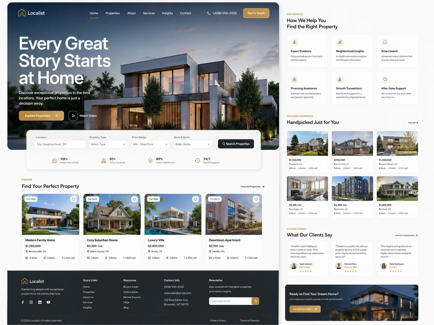 Localist — real estate platform website
