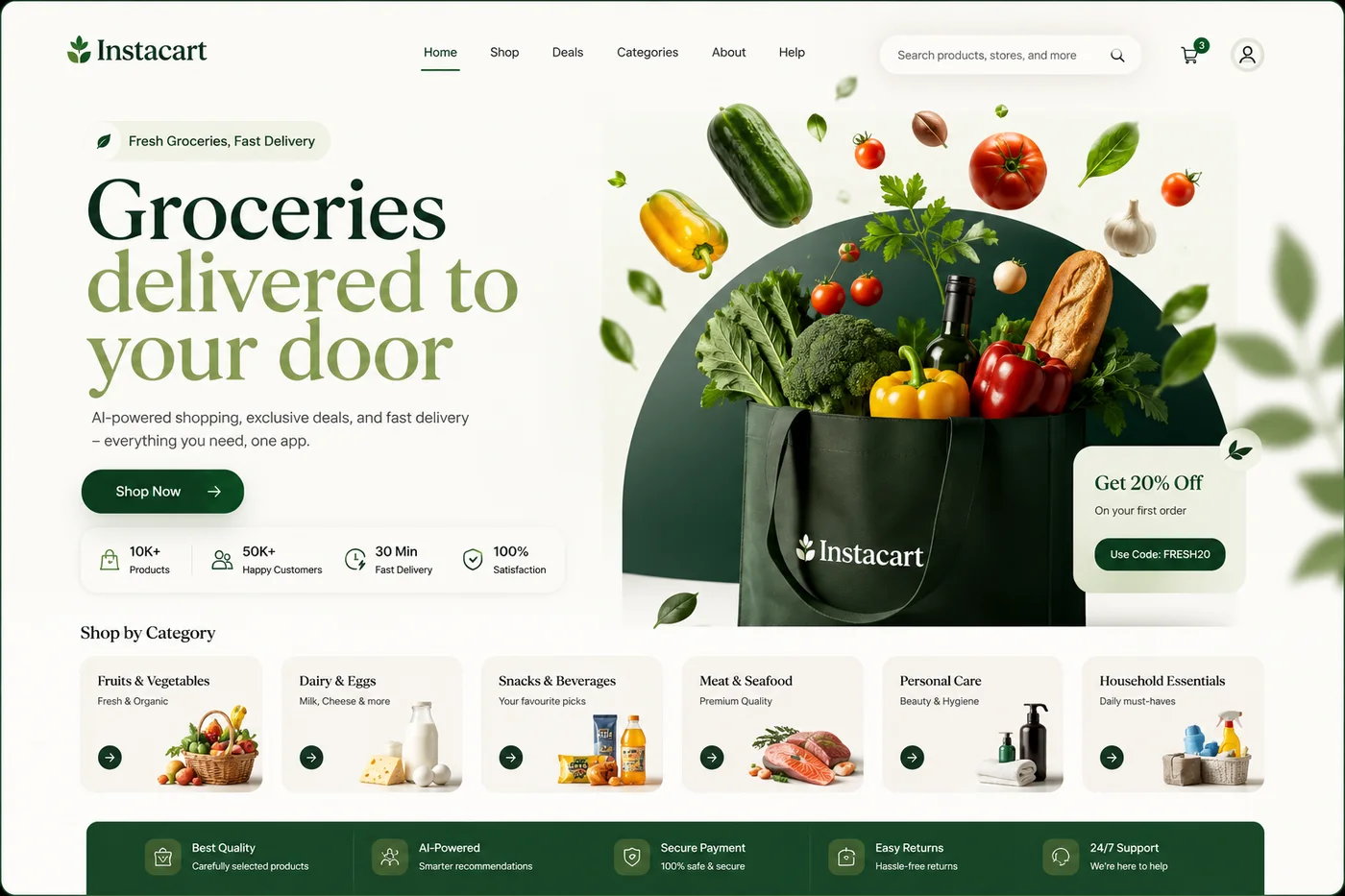 Grocery delivery e-commerce website